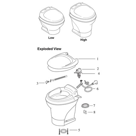 Thetford SEAT & COVER-AM5 WHITE 31703
